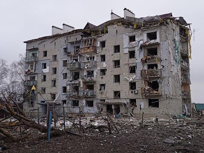 A destroyed building in Borodyanka, northwest of Kyiv. - Russian President Vladimir Putin vowed no let-up in his invasion of Ukraine. Picture: AFP