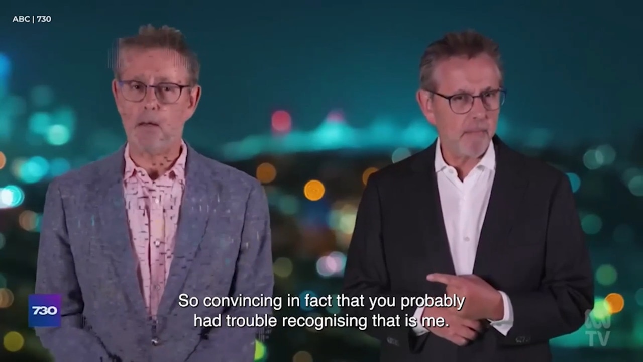 ABC host shocked by deepfake of reporter (7.30 Report)