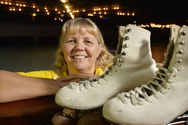 ROLLING ON: Carol Nutley has been teaching beginners at Bundamba Skateaway for 24 years. Picture: Inga Williams