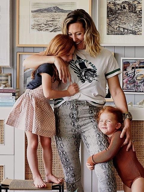 Simone Haag with her children Goldie and Clover. Picture: Amelia Stanwix