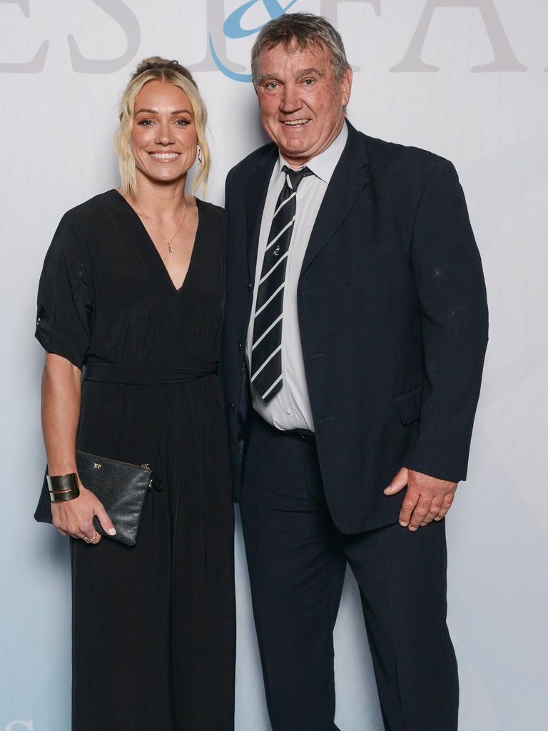 Erin and Greg Phillips at the Port Adelaide AFL and AFLW best and fairest at the Adelaide Convention Centre, DECEMBER 5, 2022: Picture: Brenton Edwards