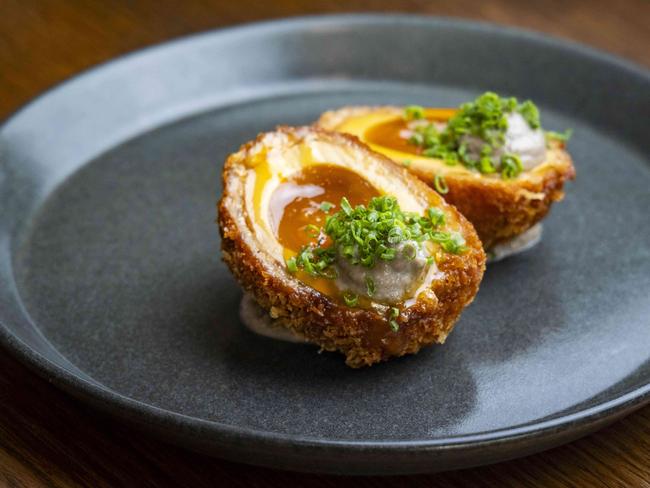 Ramen scotch egg at Reed House. Picture: Wayne Taylor