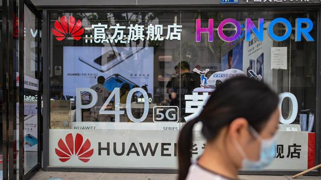 Britain’s national security cabinet has signed off on the claw back of Huawei’s 35 per cent involvement in Britain’s new 5G telecommunications system. Picture: AFP