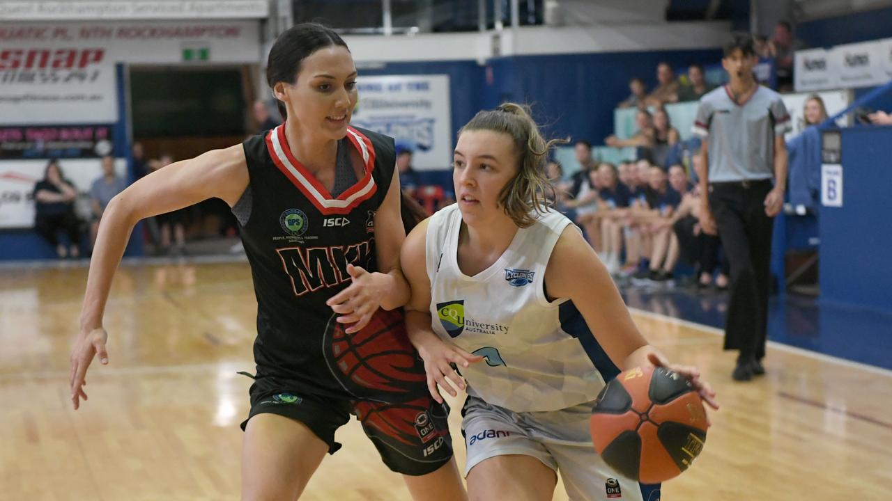 BASKETBALL ConocoPhillips CQ Cup Rd 1: Rockhampton Cyclones' Jessica Lorraway with the ball