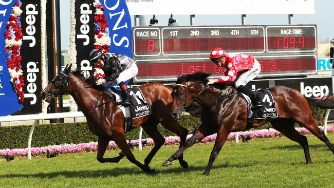 A new $250,000 QTIS race will add to a booming Gold Coast racing calendar that already features the Magic Millions. Pictured is Houtzen winning this year’s Magic Millions 2YO Classic. Photo: Tim Marsden.