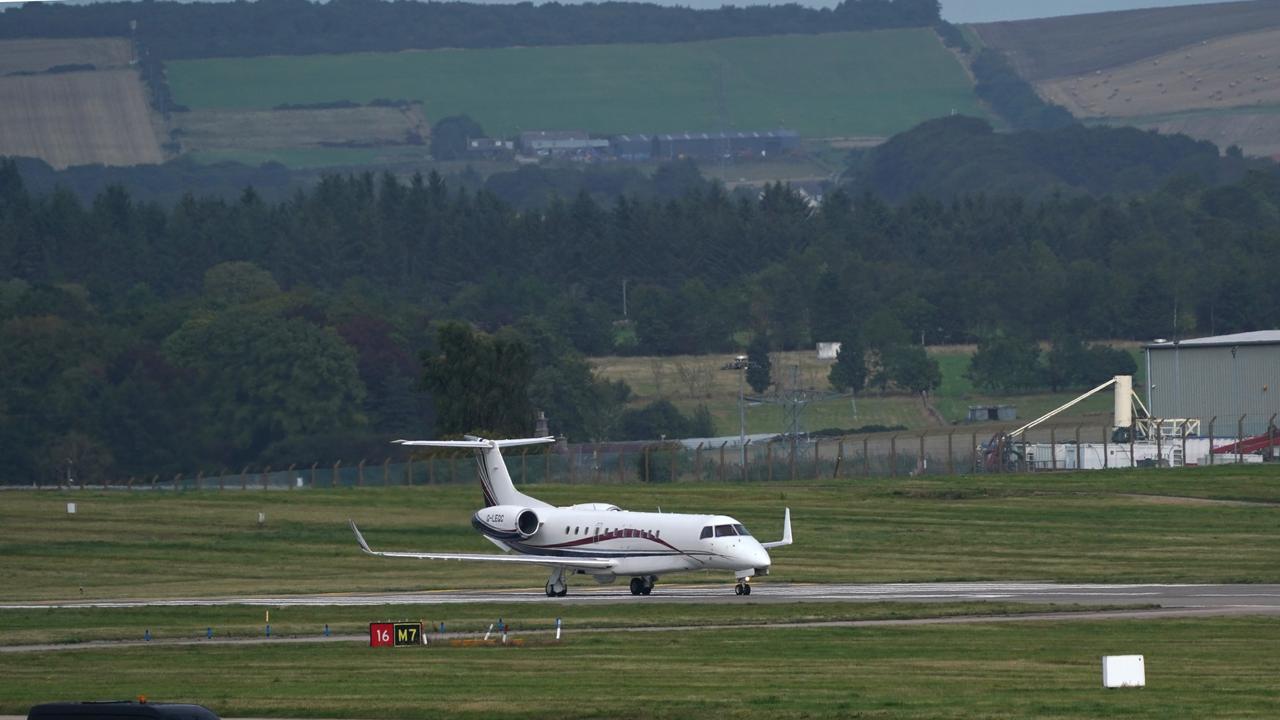 Senior royals faced a mysterious hour-long delay as they raced to be with the dying Queen. ABERDEEN, SCOTLAND – SEPTEMBER 09: The runway at Aberdeen Airport. Picture: Peter Summers/Getty Images