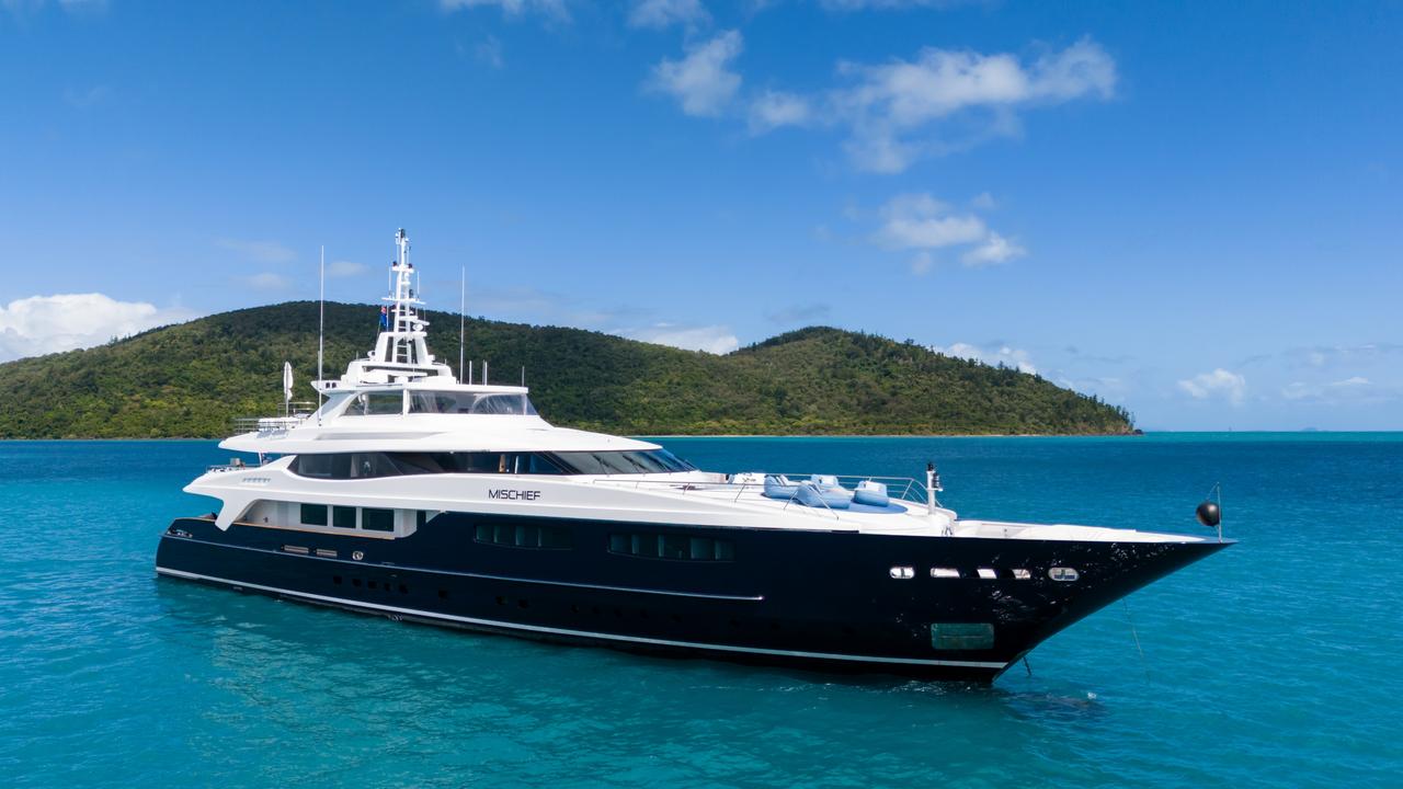 Superyacht Mischief is headed to Melbourne for the Grand Prix. Picture: Ahoy Club