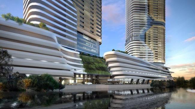 Proposed Tower 3 Casino Drive Entrance at The Star Gold Coast island site at Broadbeach