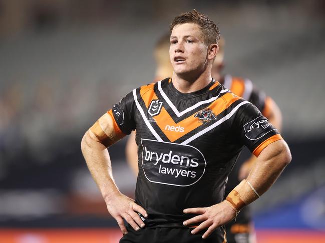 Harry Grant spent the 2020 season at the Wests Tigers, as part of the first loan arrangement in NRL history. Picture: Getty Images