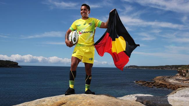 Australia's sevens star Maurice Longbottom in La Perouse. Picture: Phil Hillyard