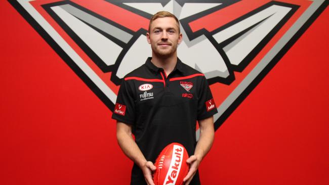 Devon Smith in his new Bombers digs. Picture: Supplied