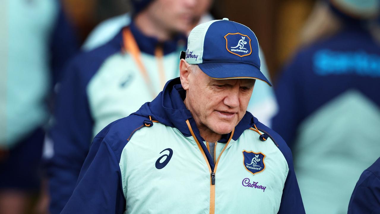 Australia Head Coach Joe Schmidt at a training session at Murrayfield Stadium. (Photo by Ian MacNicol/Getty Images)