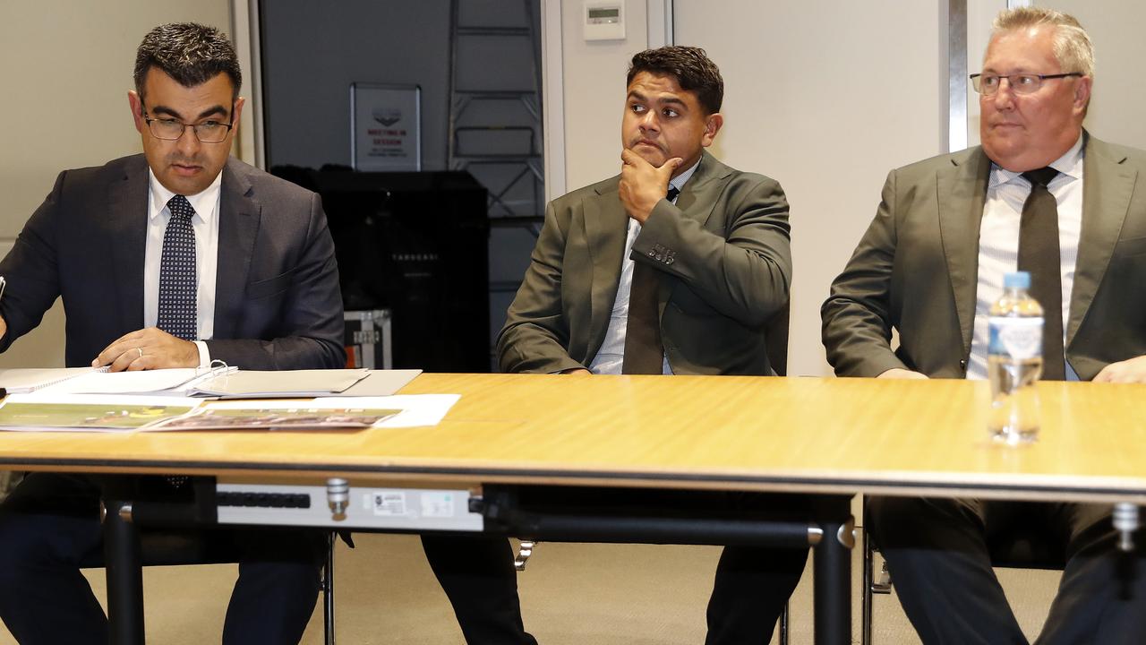 Latrell Mitchell at the NRL judiciary Picture: Toby Zerna