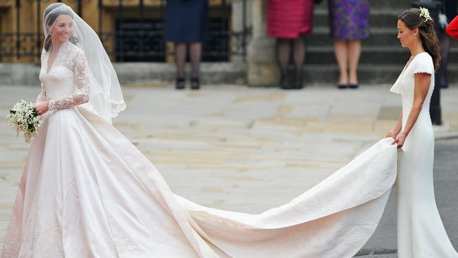 Catherine Middleton in her Alexander McQueen wedding gown. Picture: Pascal Le Segretain/Getty