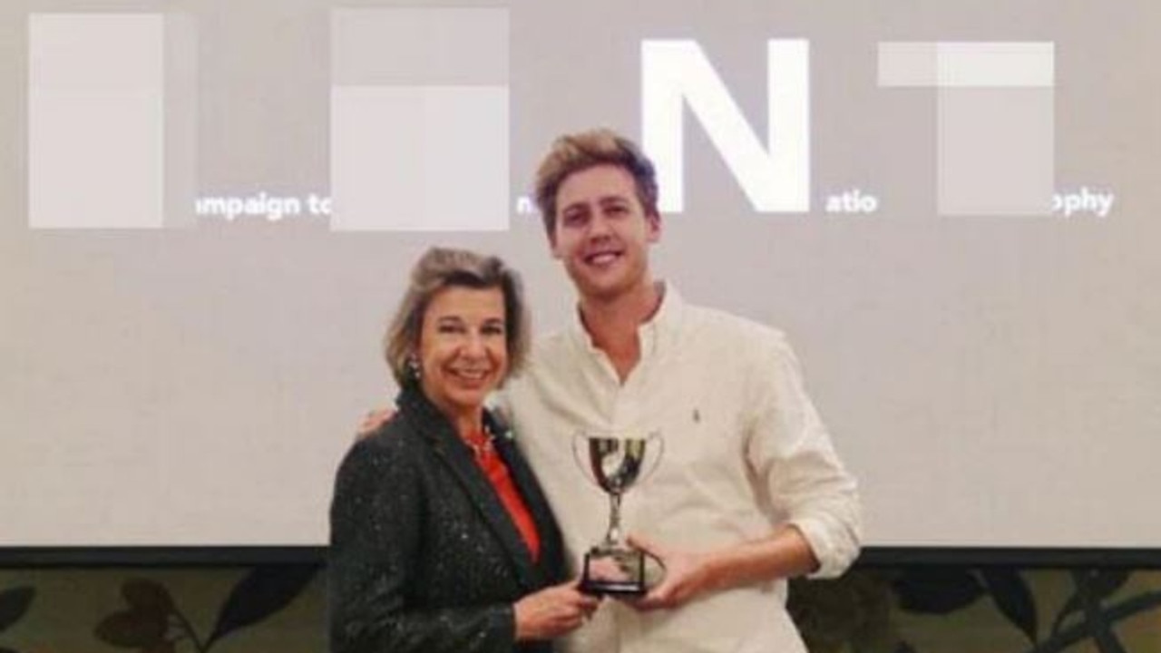 YouTube prankster Josh Pieters flew Hopkins to Prague to accept the fake award. Picture: Twitter