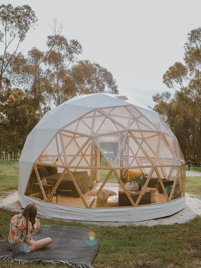 One of Mountain Path Meadows’s glamping domes. Picture: Bec Whetham Photography