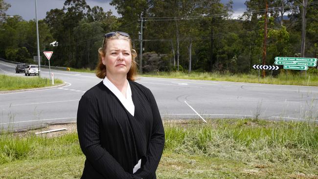 Lisa Smith at the intersection in Maudsland. Picture: Tertius Pickard