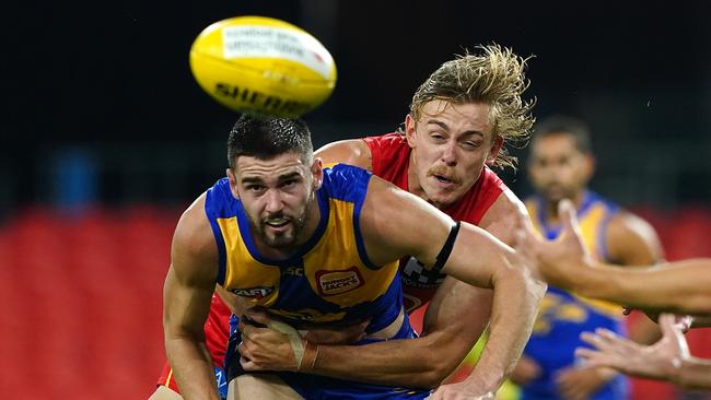 Jarrod Brander playing for West Coast Eagles in 2020. Picture: AAP/Dave Hunt