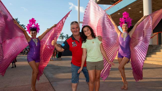 Greg Delaney and Ellee Delaney at the 2024 AFL match between Gold Coast Suns and North Melbourne at TIO Stadium. Picture: Pema Tamang Pakhrin