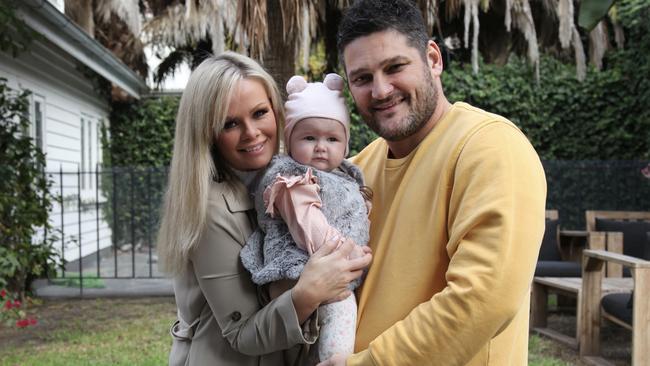 Brendan Fevola with fiance Alex and youngest daughter Tobi.