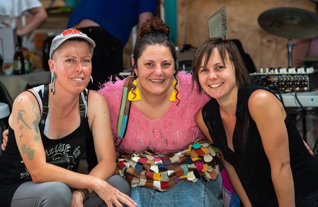 Lixa Brandt, Joucelen Gabriel and Amy Crouchert at reopening party. AAP Image/Monique Harmer