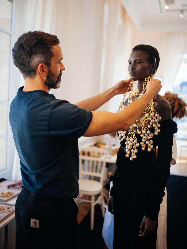 Daniel Roseberry backstage at the show.