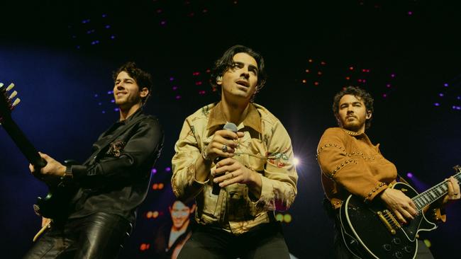 The Jonas Brothers — Nick, Joe and Kevin — are on tour in Australia. Picture: Miles Leavitt/Supplied.