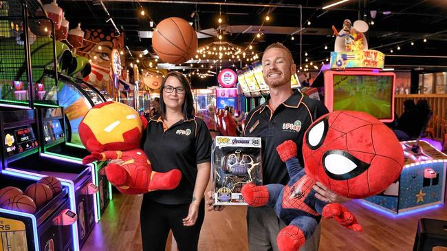 NOPW OPEN: IPlay has opened at Riverlink Shopping Centre. iPlay Redbank and Toowoomba manager Storm Leith (left) and iPlay Ipswich manager Sean Ryan. Picture: Rob Williams