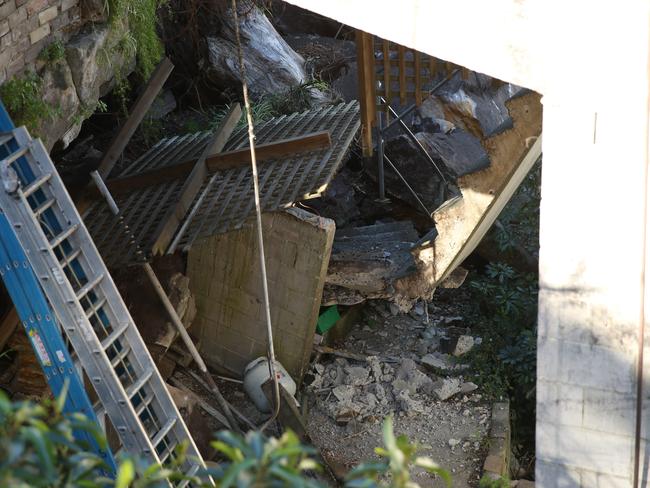 The damaged stairway to Mr Ofahengaue’s home. Picture: Annika Enderborg