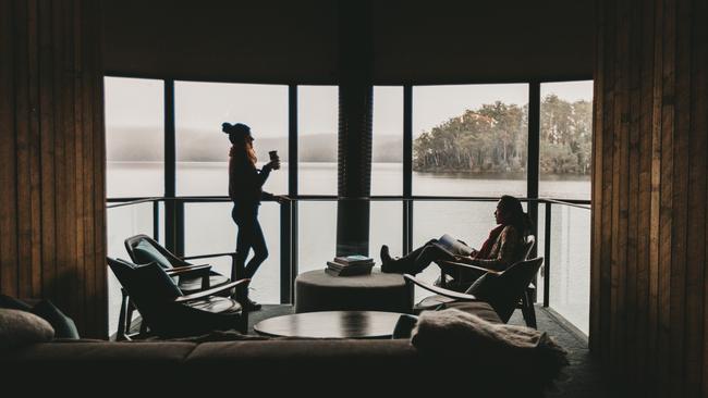 Pumphouse Point is a unique adults-only retreat poised on a glacial lake surrounded by century-old myrtle forests. Picture: Jarrad Seng