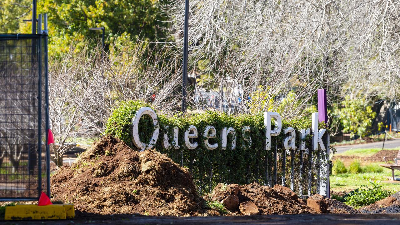 Construction of stage seven upgrades at Queens Park, corner of Hume and Margaret Sts, Friday, July 29, 2022. Picture: Kevin Farmer