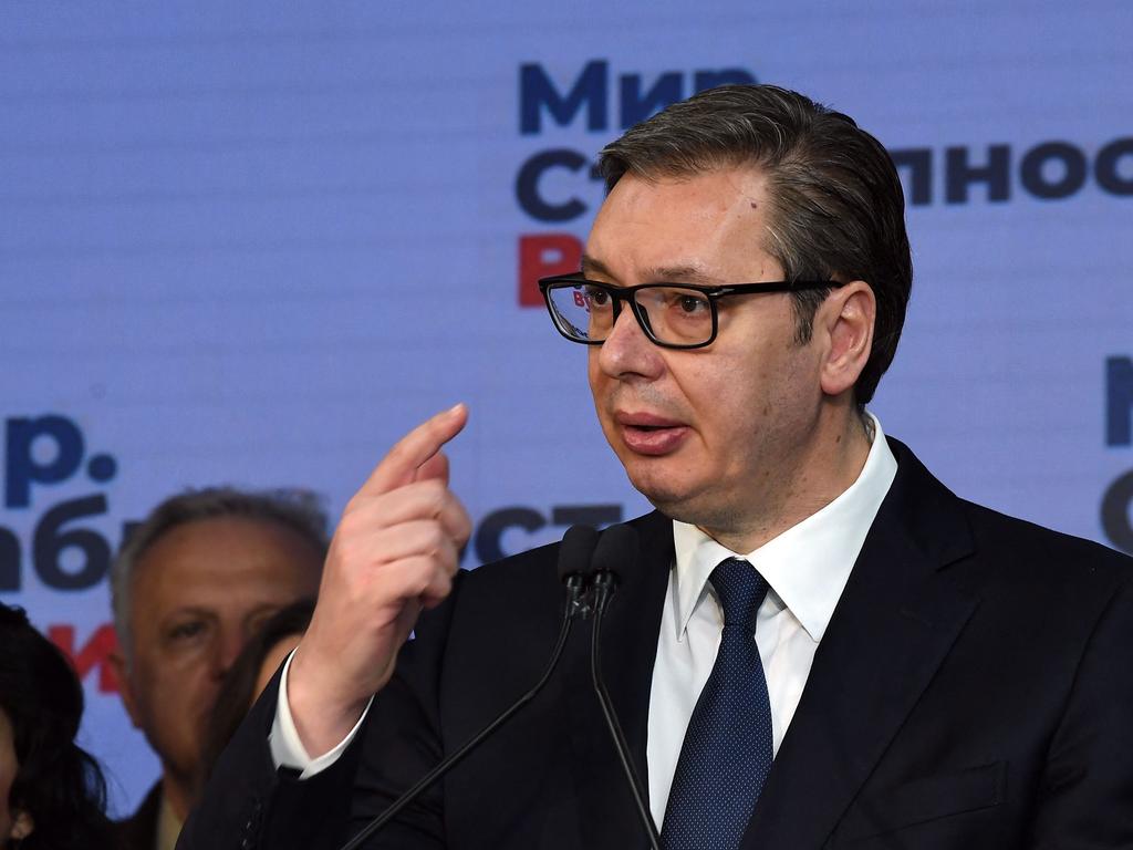 Serbian President Aleksandar Vucic won a landslide re-election this month. Picture: Elvis Barukcic/AFP