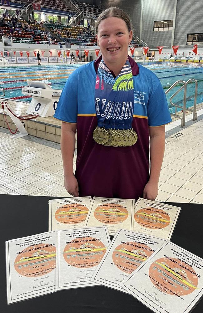 Rising swimming talent Montana Atkinson.