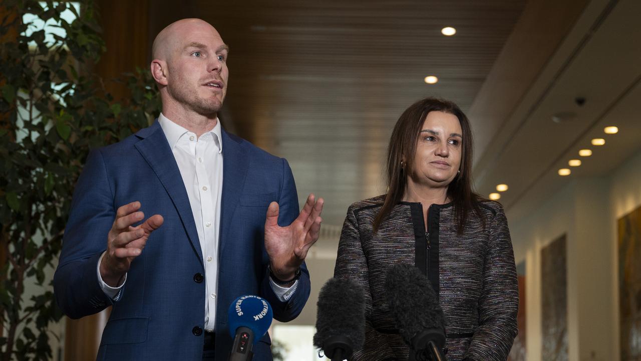 Senators David Pocock and Jacqui Lambie were instrumental in Labor agreeing to split the Bill. Picture: NCA NewsWire / Martin Ollman