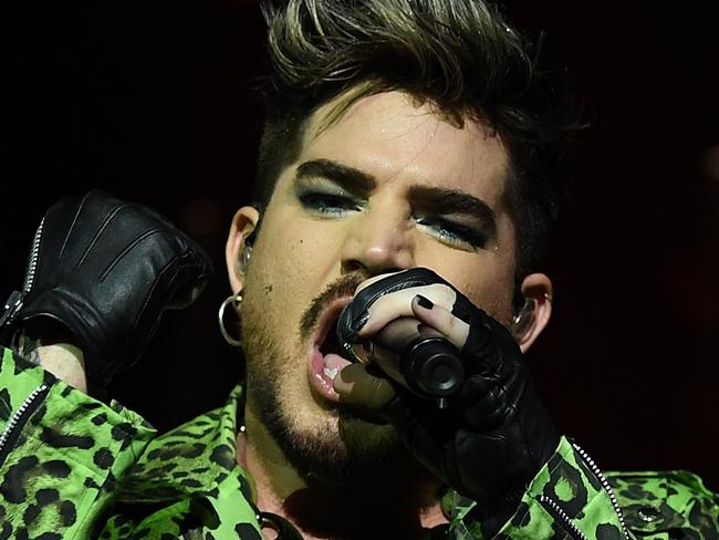 Adam Lambert of Queen performs during the Fire Fight Australia bushfire relief concert at ANZ Stadium in Sydney, Sunday, February 16, 2020. (AAP Image/Joel Carrett) NO ARCHIVING