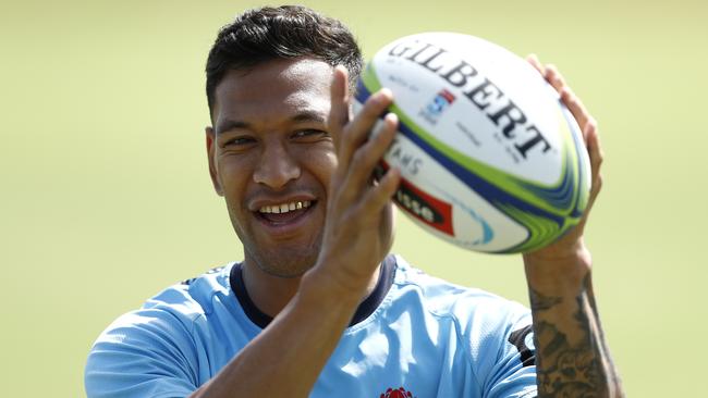 Israel Folau at Waratahs training this year. Picture: Getty Images