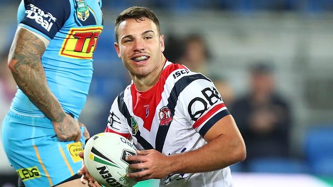 There were plenty of question marks around Sean O'Sullivan’s try for the Roosters.