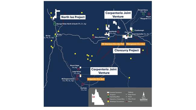 Renegade Exploration’s key projects in North West Queensland.