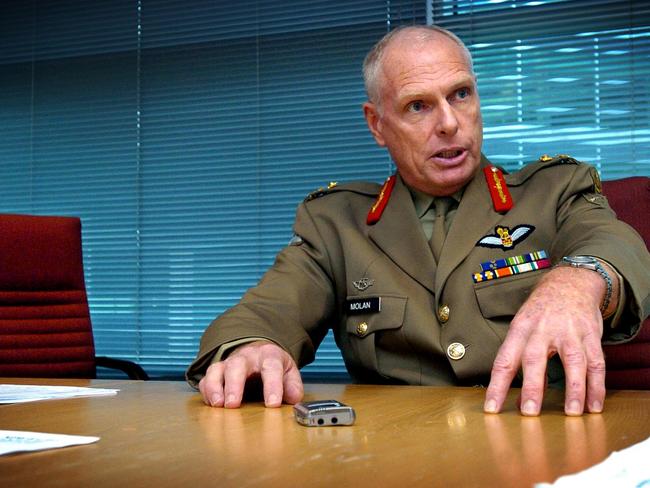 Then Major General Jim Molan, pictured at Defence Headquarters in Canberra.