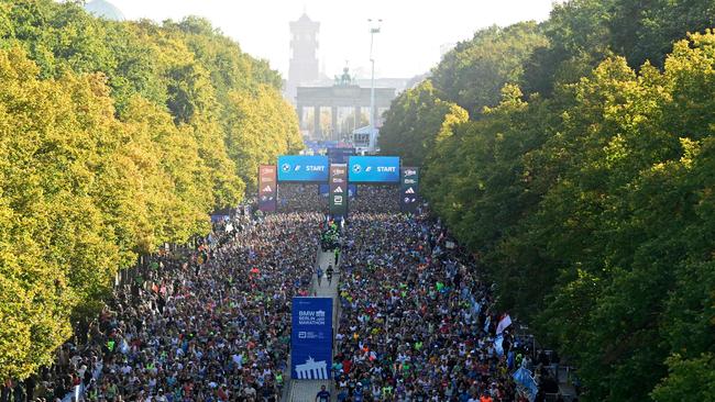 Runners compete in the Berlin Marathon on September 29, 2024. Picture: John MACDOUGALL / AFP