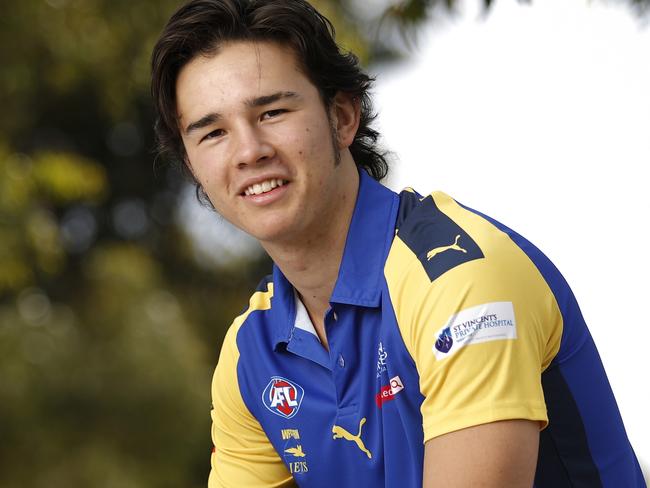 MELBOURNE, AUSTRALIA - DECEMBER 02: Eddie Ford of the Western Jets poses for a photo during the 2020 NAB AFL Draft Victoria Training Day at Highgate Recreation Reserve on December 02, 2020 in Melbourne, Australia. (Photo by Dylan Burns/AFL Photos via Getty Images)