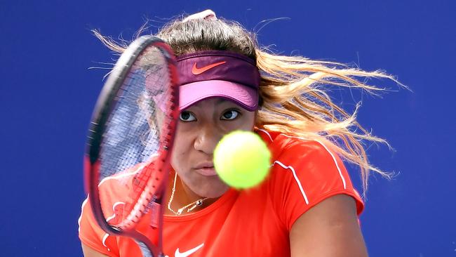 Destanee Aiava takes on Madison Keys in the first match on Rod Laver Arena today. Picture: AFP