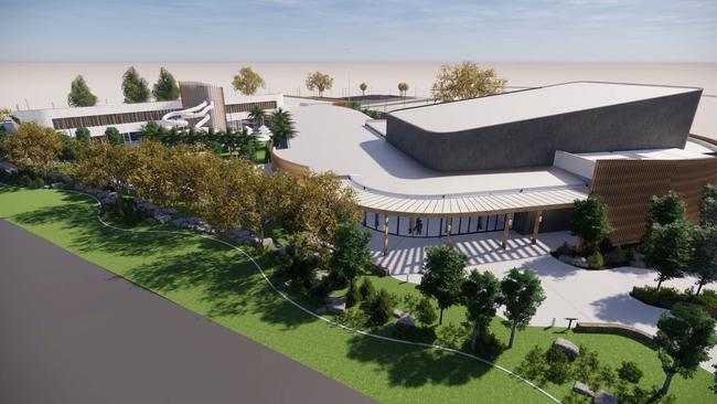 An artist’s impressions of the Regional Arts, Aquatic and Leisure Centre at Batemans Bay.