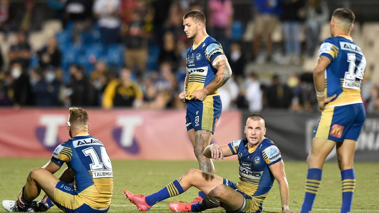 Devastated Eels players after their season ended.