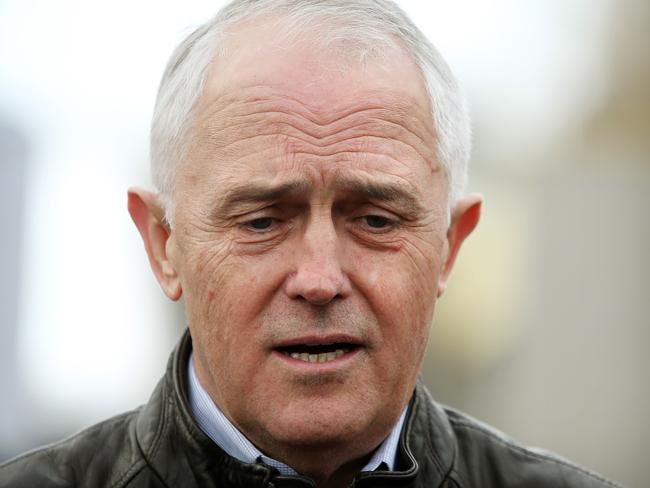 PM Malcolm Turnbull visiting the SMEC Office to receive a briefing on Snowy Hydro 2.0 in Cooma, NSW. Picture Kym Smith