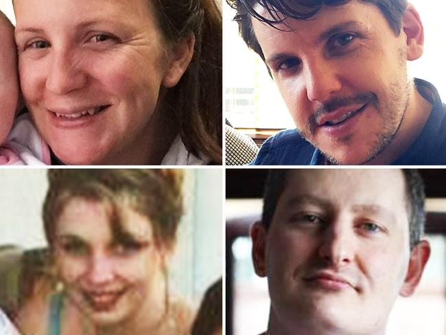 Dreamworld tragedy victims Kate Goodchild, Luke Dorsett, Roozi Araghi and Cindy Low. Picture: Supplied