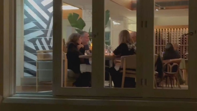 Kamala Harris spotted in Sydney (sitting far left). Picture: Nine