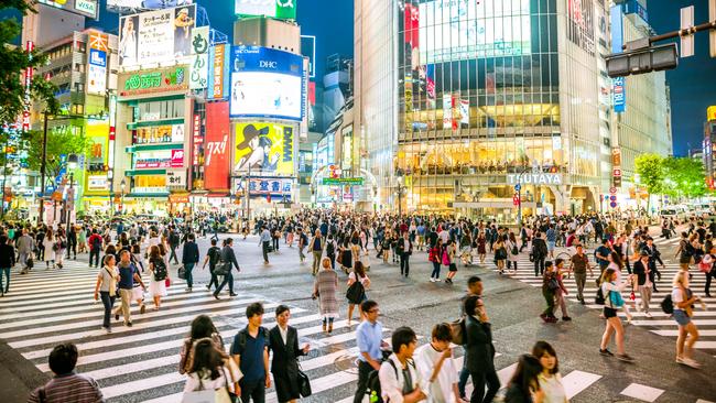 Shibuya crossing in Tokyo, one of the most popular destinations for Qantas points redemptions. Picture: Getty Escape