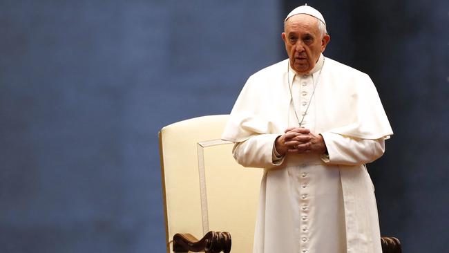 Pope Francis delivers an Urbi et orbi prayer from the empty St. Peter's Square. Picture: AP