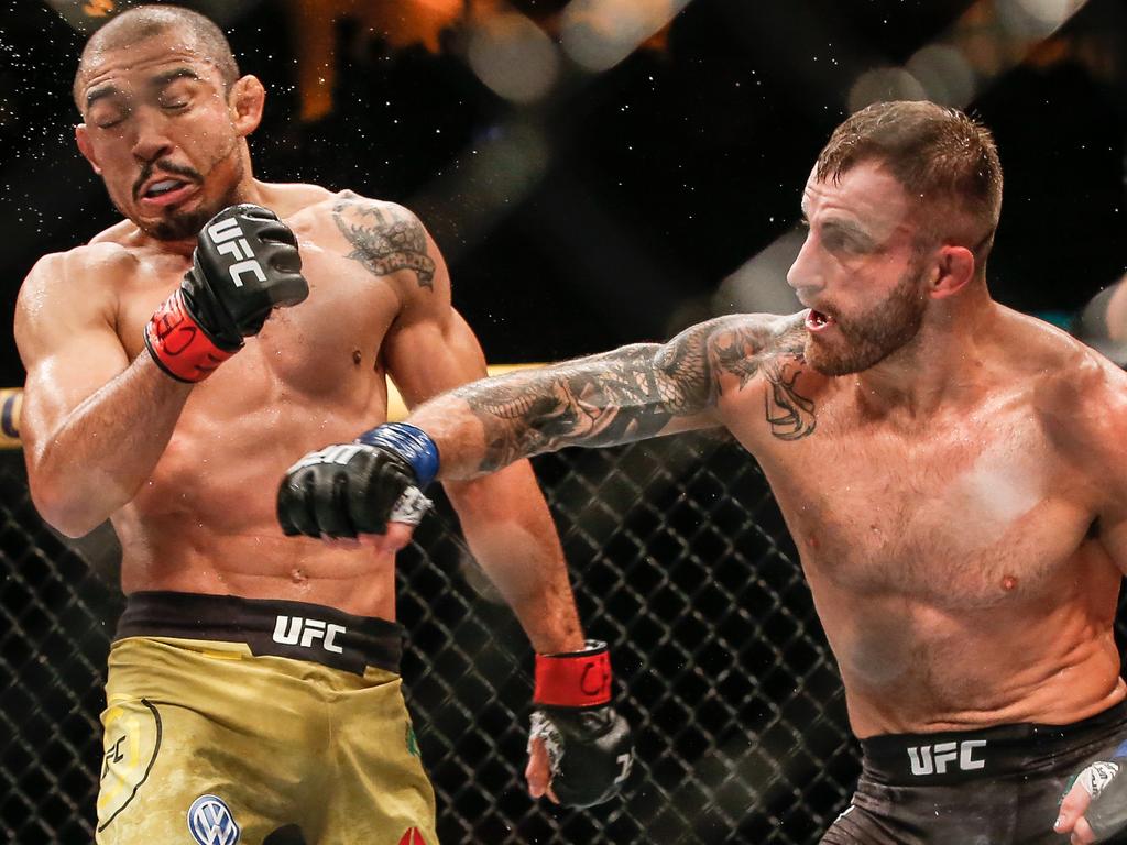 Volkanovski went to Brazil and toppled the King of Rio, Jose Aldo in 2019. Picture: Alexandre Schneider/Getty Images